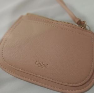 Chloe Parfums Peach Faux Leather change purse